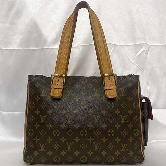 LOUIS VUITTON Tote Bag M51162 Brown Beige Monogram Canvas Tanned Leather - Picture 3 of 10